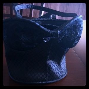 Unmarked small black corset purse